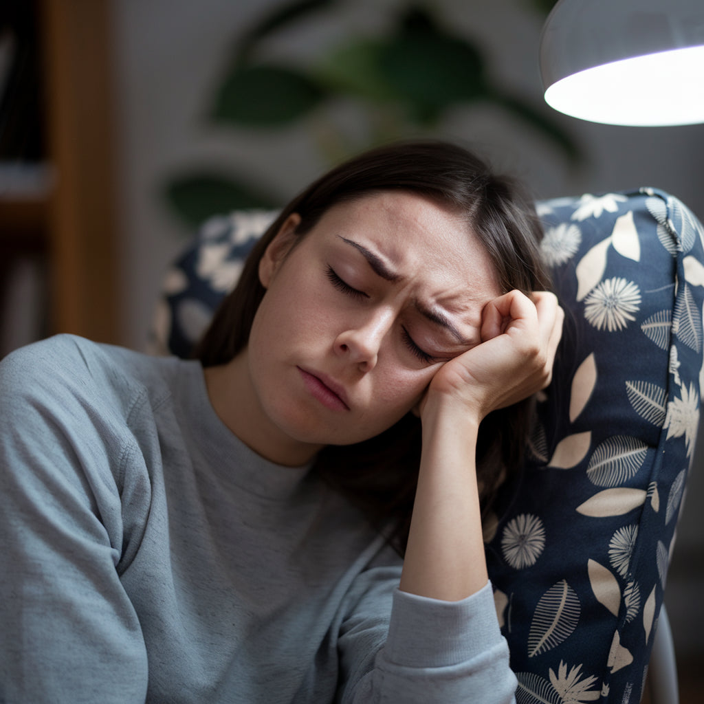 junge Frau, die nicht schlafen kann, weil sie Schlafprobleme hat